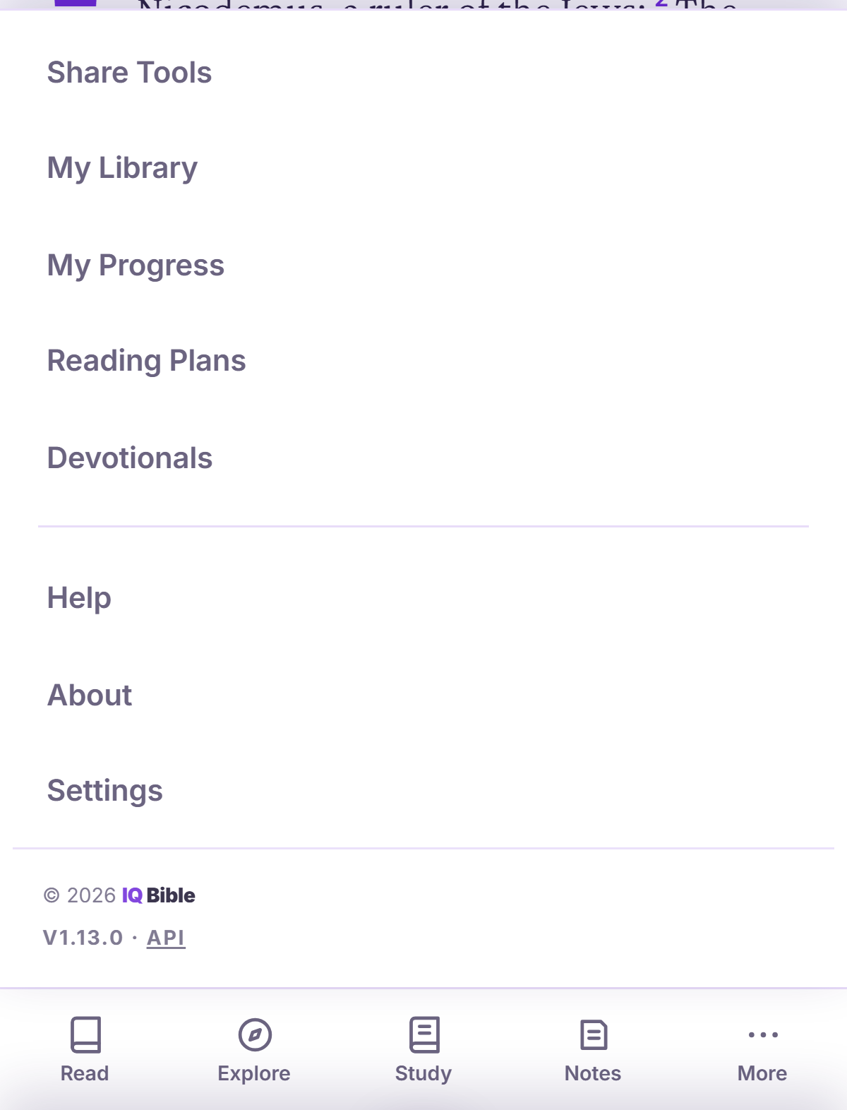 The mobile footer nav and the More menu